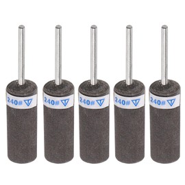 QUARKZMAN 5 Pieces 240 Grit Sandpaper Rolls, 2.35mm Shank Sanding Drums Sleeves Cylinder Grinding Head for Woodworking Glass Metal Polishing
