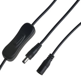 tunghey 2PCS Inline Switch On Off with Female Male Power Cable 5.5x2.1mm DC Connector Jack Wire Switch for CCTV LED Strip Light