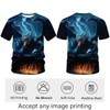 WHNBCW Traditional Dragon T-Shirt Funny Anime Graphic Tee Shirt,Blue,L