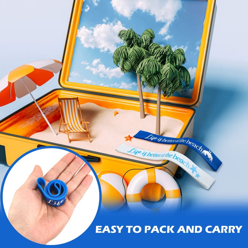 Junkin 8 Pcs Towel Band Beach Chair Clips Bands Rubber