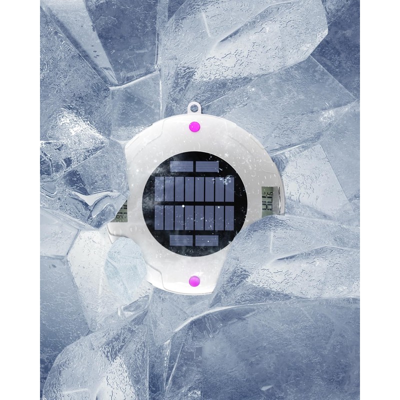 Solar Digital Pool Light with Dual LCD Screens, Easy to