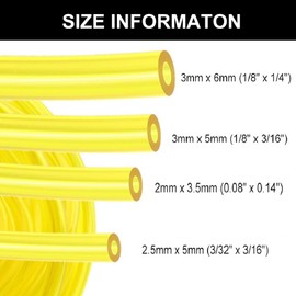 Benzinschlauch, Kraftstoffschlauch für Kettensäge, 4 Stück Kraftstoffschlauch (2.5mm x 5mm, 3mm x 5mm,2mm x 3.5mm,3mm x 6mm), Dieselschlauch Kraftstoffleitung Schläuche Ersatz Maschinen Zubehör