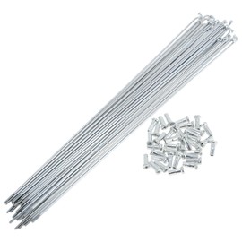 A ABSOPRO 36 Set 14G Bicycle Spokes 277mm Bike Wheel Spokes Galvanized Carbon Steel Silver Tone