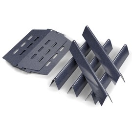 QuliMetal 17.5 Inch Flavorizer Bars and Heat Deflectors for Weber Genesis 300 Series Grill with Front Control Knob, Genesis E310 E320 E330 S310 S320 S330, Porcelain Steel Parts for Weber 7620 7621