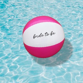 eBuyGB Bride To Be Beach Balls, 9” Inflatable Beach Ball, Bridal Party Favours, Pink & White Beach Ball, Hen Party Abroad, Bachelorette Party