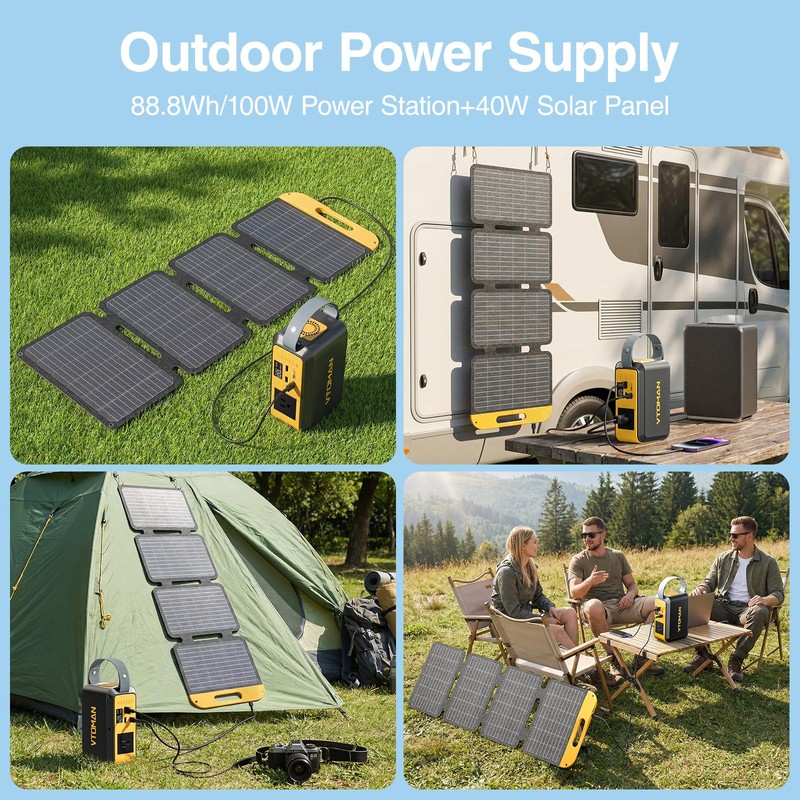 Jump 100 Portable Power Station with 40W Foldable Solar Panel