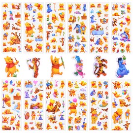 3D Stickers for Children, 12 Sheets Bear Sticker Set, 140+ Anime Stickers, 3D Stickers Children for Party Bags, Kawaii Stickers Children, Reusable Stickers Children for Girls Scrapbooking