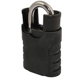 FJM Security SX-975 4-Dial Shrouded Combination Padlock With Protective Silicone Sleeve And Black Finish