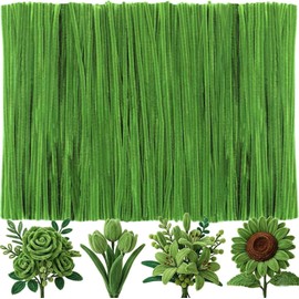 Craft Pipe Cleaners Chenille Stems, 100 Pieces Bulk Set for DIY Arts Crafts Decorations, Wedding Centerpieces, Floral Arrangements, Gift Wrapping Supplies - Soft, Bendable (100, Green)