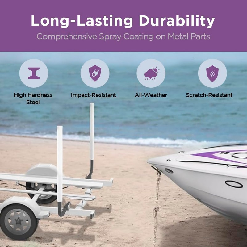 Sebnux Galvanized Steel Adjustable Boat Trailer Guide with PVC Pipes
