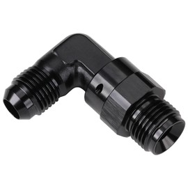 Podavelle 6AN Male to 5/8-18 Inverted Flare 90 Degree Adapter Fitting Connector Aluminum Black