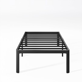 Nordicbed 16 Inch High Platform Queen Bed Frame No Box Spring Needed, Metal Bed Frame Queen Size, Noise Free, Easy Assembly, Heavy Duty, Black