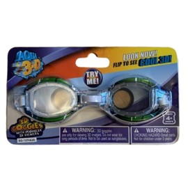 Aqua 3-D Swimming Goggles, Pool Goggles, Beach Necessity, Fun-Filled Summer, Water Activities, Pool or Beach (Blue/Green)