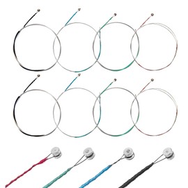 8Pcs Violin Strings 4/4 and 3/4 String Universal Full Set (G D A E) String Instrument Accessories Classic Silver Strings Steel Core with Nickel Plated Ball Head for Violin Instruments