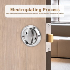 Security Door Lock, Sliding Pocket Door Bathroom Privacy Lock Set Passage Door Handle Lock Knobs Lockset Round Pocket Door Lock Privacy Door Latch Lock