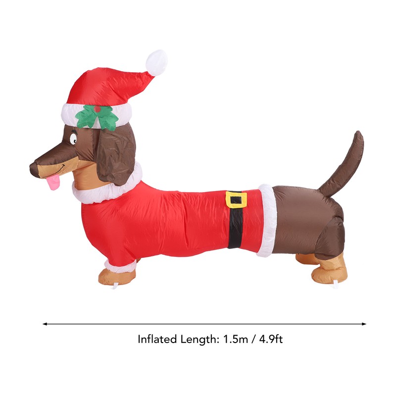 Inflatable Weiner Dog 1.5 Meters Illuminated Polyester Fiber Blow Up
