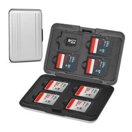 LUYING SD Card Storage, 16 Cards (8 SD + 8 microSD), Aluminum, Memory Card Case, Double-Sided, Storage Type, SD Card Storage Case, Waterproof, Dustproof, Shockproof, Strap
