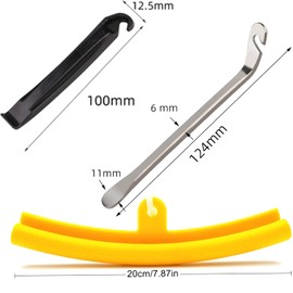 GDQQOYWQT Reifenheber Fahrrad, Metall Fahrrad Reifenheber, Fahrradreifen Montagewerkzeug Wechselnwerkzeug, Stark Robust Kratzerfrei für MTB, E-Bike, Montainbike, Rennrad 3Pcs