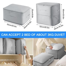 Faltbare Ultra Platzsparender Selbstkomprimierender Organizer,52X42X60cm Aufbewahrungstasche für Bettdecken,2024 Neueste Bewegliche Komprimierender Beutel, für Bettdecken Decken, Kleidung Kompressions