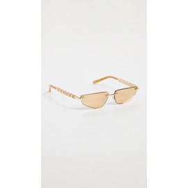 Dolce & Gabbana Women's Narrow Metal Sunglasses, Gold, One Size