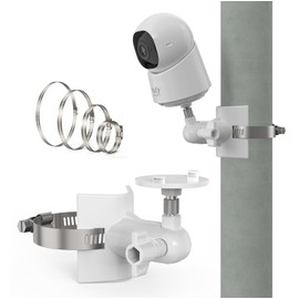 OkeMeeo Security Camera Mount - Adjustable Pole Mount for eufy Indoor Cam C210 and More Camera with 1/4'' Threaded Hole(No Drill,1 Pack, White)