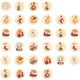 EXCEART Pack of 200 Wooden Christmas Buttons Sewing Buttons for Christmas Flatback Embellishments DIY Crafts