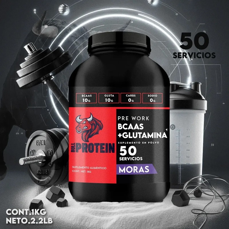 Aminoácidos Bcaas Glutamina Bull Protein Varios Sabores