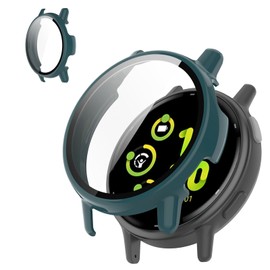 Kimiyaki for Garmin vivoactive 5 Screen Protector Case [Full Coverage], Hard PC Bumper All-Around Protective Accessories for Garmin vivoactive 5 Built-in Tempered Glass Film