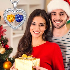 Iefil Valentines Day Gifts for Her - Valentines Day Wife Gifts, Valentines Day Girlfriend Gifts, Mom Daughter Valentines Day Gifts | February Amethyst Necklace, December Tanzanite Necklace