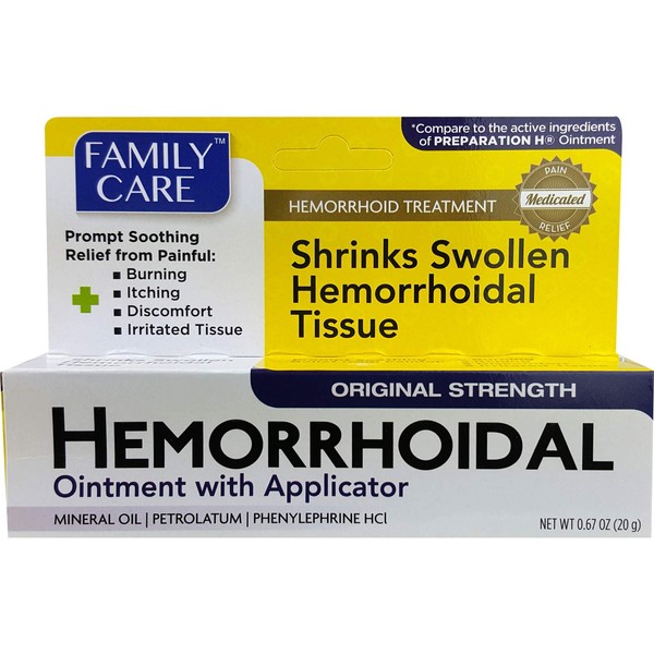 (Pack of 24) Family Care Hemorrhoidal Ointment with Applicator Shrink