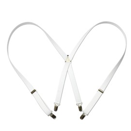 KASAJIMA Suspenders, 0.8 inch (21 mm), X Shape, Unisex, Moderate Width, Easy to Install, white
