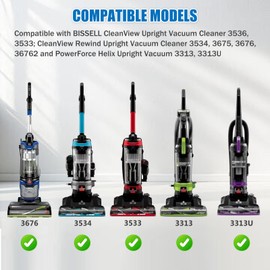 Brush Roll and Vacuum Belt for Bissell Cleanview Swivel Pet 3313 3313U 3198A 3197A 3533 3536 3534 3675 3676 36762 2252 2254 2486 2489 22543 3676 1830 1700 2692 Vacuum, Replace Parts 1604545 & 1611230