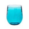 Caspari Acrylic 12oz Tumbler Glass in Turquoise - Set of