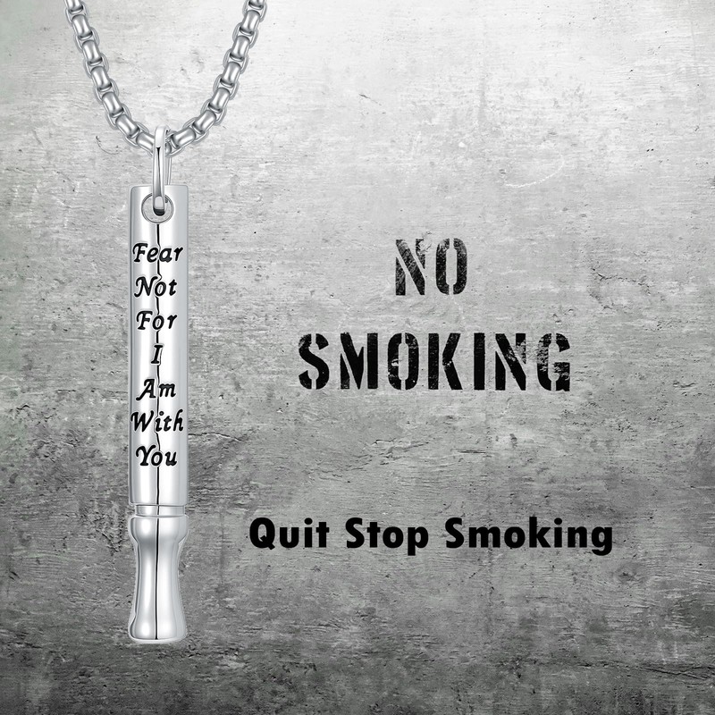 LEECCI Quit Stop Smoking Necklace 925 Sterling Silver Anxiety Breathing