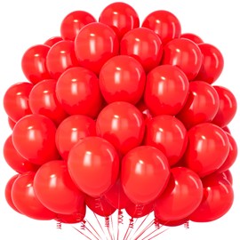 Teselife Red Balloons, 100Pcs 12 Inch Matte Red Balloons, Latex Red Party Balloons for Women Girls Birthday Anniversary Wedding Engagement Proposal Christmas Bridal Hen Party Decorations