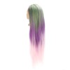 Green Purple Gradient Wig Hair Mannequin Head Hairdressing Styling Training