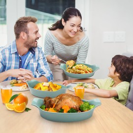 zhanghe Baking Dish, Rectangular Ceramic Baking Dish with Double Handles，10.2x6.1 Inch Baking Dish for Oven，Small Baking Dish for Casseroles, Grilled Noodles, Grilled Chicken, Grilled Steak (green)