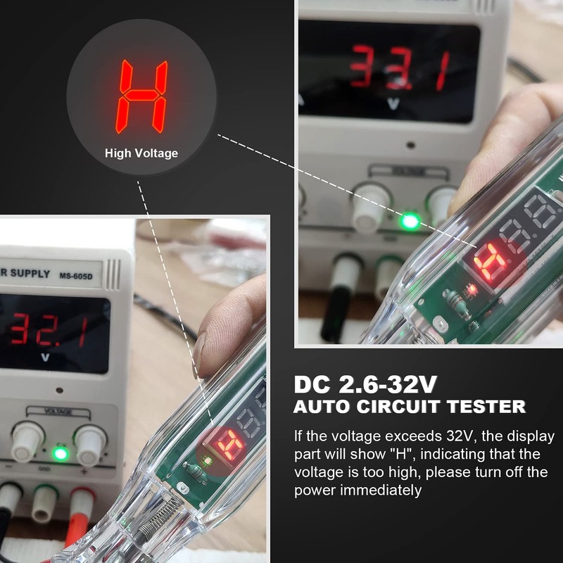 Premium Digital LED Automotive Circuit Tester, DC 2.6V-32V Test Light