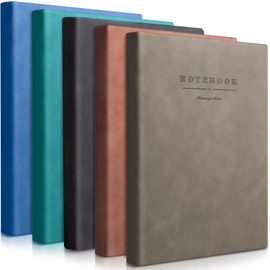 SATINIOR 5 Pack A4 Notebooks large Journal 360 Pages Leather Softcover Hardcover Notebook Thick Paper Lined Notebook for Office Home School Business Writing, 8.5'' x 11'' (Mixed Color)