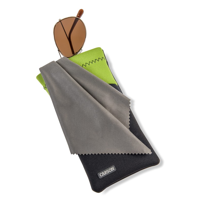 Carson Eyeglass Pouch with Built-in Microfiber Cloth for Eyewear and