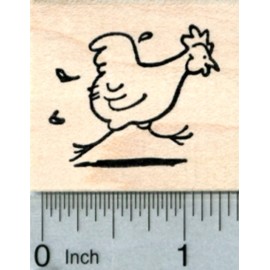 RubberHedgehog Running Chicken Rubber Stamp D31812 WM