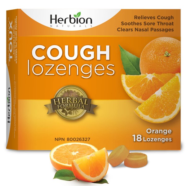 Herbion Naturals Cough Drops, Orange, 18 Count