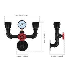 XEYOU Industrial Vintage Retro Style Steel Pipe Metal Water Pipe Wall Sconce Wall Light Lamp E26 Wall Industrial Vintage Edison Lamp Fixture