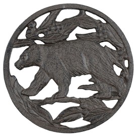 BLACK FOREST DECOR Black Bear Cast Iron Trivet