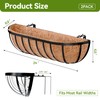 Halatool 24 Inch Railing Planter Box, 2 Pack Trough Planter