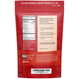 Judee’s Yellow Cheddar Cheese Powder 1.5lb (24oz) - 100% Non-GMO, rBST Hormone-Free, Gluten-Free & Nut-Free - Made from Real Cheddar Cheese - Made in USA - Great in Sauces, Soups, Dips, and Seasonings