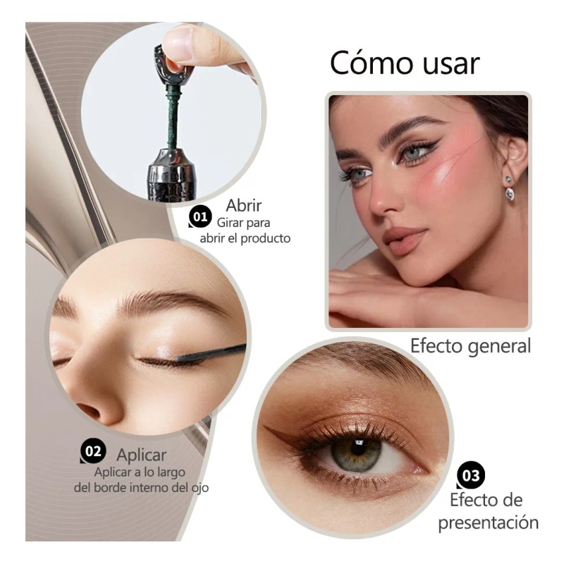 Delineador De Ojos Resistente Al Agua Y De Larga Duración
