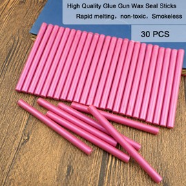 Wax Seal Stick, Ioggtser 30PCS Mini Glue Gun Wax Seal Stick for Wax Seal Stamp, Sealing Wax Sticks for Wedding Invitations, Cards, Envelopes (Rose Pink)