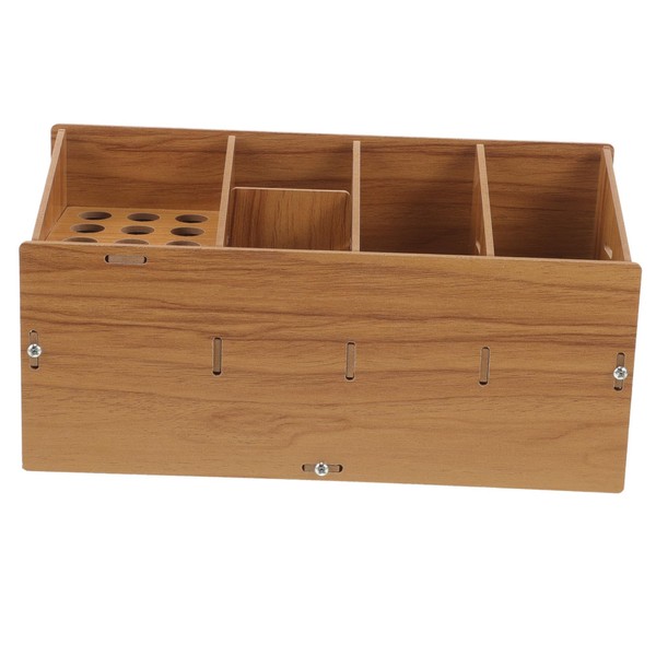 IWOWHERO Hairdressing Tool Organizer Wooden Haircut Comb Holder Scissor Box