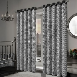 Olivia Rocco Milano Print Blackout Eyelet Curtains Thermal Insulated Ring Top Curtain Pair Geometric Pattern Light Blocking Window Drapes Home Decoration, 66" (Width) x 72" (Drop) Milano